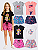 KIT 4 CONJUNTO SHORTS JUVENIL MENINA (ESTAMPAS SORTIDAS) - Imagem 1