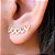 Brinco Ear Cuff Mini Corações Vazados Folheado Em Ouro 18k - Imagem 2