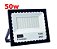 Refletor Led Slim 50W Branco Frio Holofote Bivolt 5000 Lumens 6500K Resistente a Água e Poeira IP67 Externo - Imagem 1