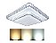 Luminária Plafon Led Cristal Duplo 60W 43x43cm Sobrepor 3 estágios Branco Frio 6500K/ Neutro 4000K/ Quente 3000K - Imagem 1