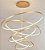 Lustre Pendente Led 5 anéis Dourado Gold Fio/Cabo 3mt 196W Branco Quente 3000K Bivolt 19600lm - Imagem 1