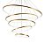 Lustre Pendente Led 5 anéis Dourado Gold Fio/Cabo 3mt 196W Branco Quente 3000K Bivolt 19600lm - Imagem 3