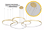 Lustre Pendente 5 Anéis LED Dourado Gold Horizontal 189W Fio/Cabo 3mt 3000K Branco Quente 18900lm - Imagem 1