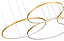 Lustre Pendente 5 Anéis LED Dourado Gold Horizontal 189W Fio/Cabo 3mt 3000K Branco Quente 18900lm - Imagem 6