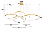 Lustre Pendente 5 Anéis LED Dourado Gold Horizontal 189W Fio/Cabo 3mt 3000K Branco Quente 18900lm - Imagem 7
