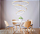 Luminária Pendente 3 Anéis 90W Dourado Fosco Arco 80/60/40cm Bivolt Metal 3000K Branco Quente - Imagem 8