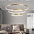 Luminária Pendente 3 Anéis 90W Dourado Fosco Arco 80/60/40cm Bivolt Metal 3000K Branco Quente - Imagem 7