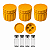Estojo Case Porta Ampolas Amarelo Ouro Capacidade 4 Frascos 3ml Pack 3 Unidades - Imagem 1