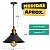 Luminaria Pendente Chapeu Chines 22cm Cor Preto - Imagem 6