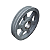 Polia De Ferro Fundido 2 Canais Bb285 Perfil 2V Diâmetro 285mm SHE05447 BB285 - Imagem 3