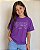 CAMISETA  MALHAO FLORES ROXA INFANTIL  - 14 - Imagem 1