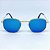 ÓCULOS DE SOL HEXAGONAL MIAMI - AZUL BEBE ESPELHADO C/ DOURADO - Imagem 3