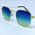ÓCULOS DE SOL HEXAGONAL MIAMI - AZUL DEGRADÊ COM VERDE - Imagem 4