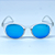 ÓCULOS DE SOL ESPORTIVO JHON POLARIZADO - TRANSPARENTE FOSCO C/ AZUL ESPELHADO - Imagem 4