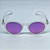 ÓCULOS DE SOL VIBES -TRANSPARENTE FOSCO C/ ROXO  (unissex) - Imagem 1