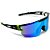 ÓCULOS DE SOL ESPORTIVO SNOW - AZUL ESPELHADO COM PRETO DESENHO - Imagem 2