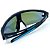 ÓCULOS DE SOL ESPORTIVO SNOW - PRETO PONTILHADO C/ AZUL ESPELHADO - Imagem 4