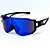 ÓCULOS DE SOL ESPORTIVO FLASH - PRETO COM AZUL ESCURO ESPELHADO - Imagem 3