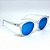 ÓCULOS DE SOL ESPORTIVO JHON POLARIZADO -TRANSPARENTE FOSCO C/ AZUL ESPELHADO - Imagem 4