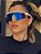 ÓCULOS DE SOL ESPORTIVO FLOW - BRANCO COM AZUL ESPELHADO - Imagem 1
