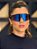 ÓCULOS DE SOL ESPORTIVO FLOW - PRETO COM AZUL ESPELHADO - Imagem 2