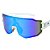 ÓCULOS DE SOL ESPORTIVO FLASH - BRANCO COM AZUL ESPELHADO - Imagem 3