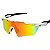 Óculos de Sol Esportivo Speed - Branco C/ Laranja e haste preta - Imagem 1