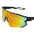 Óculos de Sol Esportivo Pulse - Preto c/ Colorido Espelhado - Imagem 3