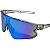 Óculos de Sol Esportivo Pulse - Fumê c/ Azul Espelhado - Imagem 3