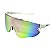 Óculos de Sol Esportivo Pulse - Branco c/ Rosa Espelhado - Imagem 3