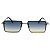 Óculos de Sol Retangular Bella - Azul Degradê C/ Amarelo - Imagem 2