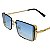 Óculos de Sol Retangular Bella - Azul Degradê - Imagem 3