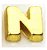 Charm - Letra N Ouro Liso - Imagem 1
