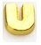 Charm - Letra U Ouro Liso - Imagem 1