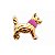 Charm - Cão Ouro Coleira Rosa - Imagem 1