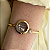 Bracelete Liso Medalhão Ouro - Imagem 3