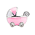 Charm - Carrinho De Bebê Rosa - Imagem 1