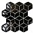 Pastilha Adesiva Resinada Cubo Preto Rejunte Branco - Imagem 1