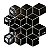Pastilha Adesiva Resinada Cubo Preto Rejunte Branco - Imagem 2