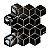 Pastilha Adesiva Resinada Cubo Preto Rejunte Branco 1m² - Imagem 4