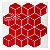 Pastilha Adesiva Resinada Cubo Vermelho 1m² - Imagem 1