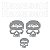 Adesivo Emblema Compatível Kawasaki Skull Laminado - Imagem 1