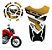 2 Adesivos Moto Honda Cb250 Bocal E Tanque Resinado Dourado - Imagem 6