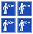 4 Adesivos Idoso 60+ Para Vidro Interno Do Carro 10x10 Azul - Imagem 1