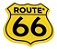 Adesivo Amarelo Route 66 Emblema Resinado Genérico - Imagem 1