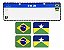 Adesivo Bandeira Brasil E Rondônia Placa Nova Carro Resinado - Imagem 1