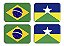 Adesivo Bandeira Brasil E Rondônia Placa Nova Carro Resinado - Imagem 2