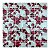 Pastilha Adesiva Flor Rosa Fundo Azul Kit 4 placas Adesivo 3M - Imagem 1