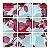 Pastilha Adesiva Flor Rosa Fundo Azul Kit 4 placas Adesivo 3M - Imagem 4