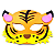 Máscara fantasia Animais TIGRE e.v.a  1 unidade. - Imagem 1